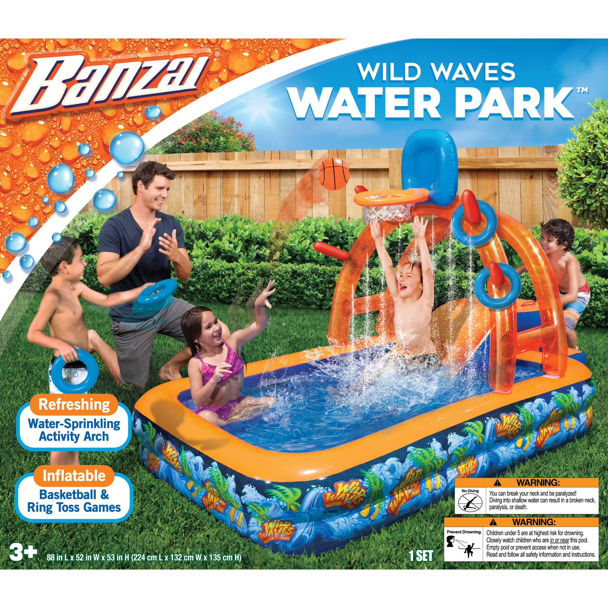 Banzai® Wild Waves Water Park™ 88'' Play Center